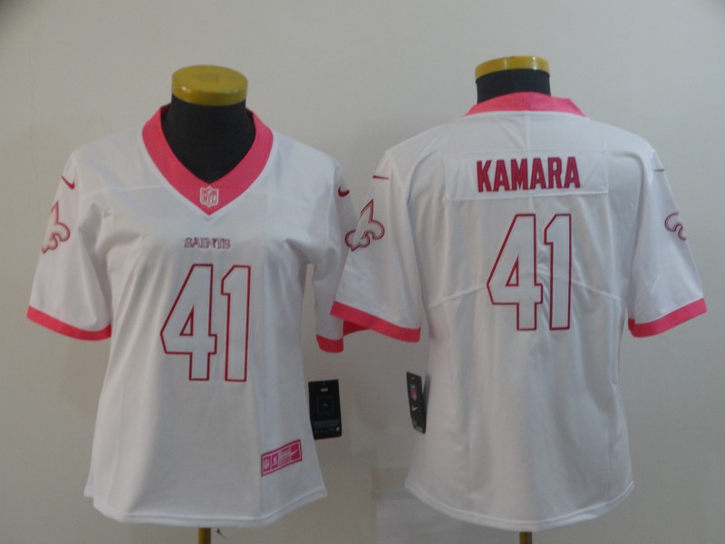 Women's New Orleans Saints #41 Alvin Kamara White Vapor Untouchable Limited Stitched NFL Jersey